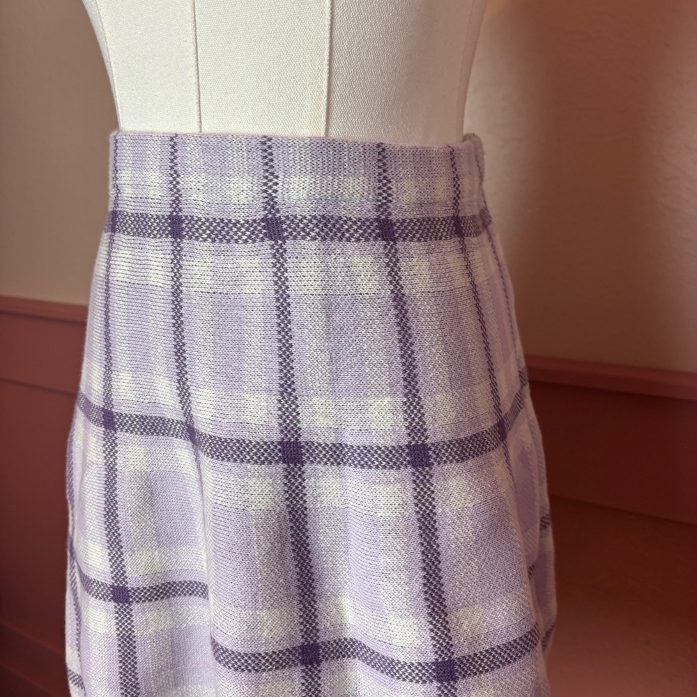whimsy coquette bratz cottage fairy vintage cotton plaid y2k purple mini skirt - Picture 2 of 9